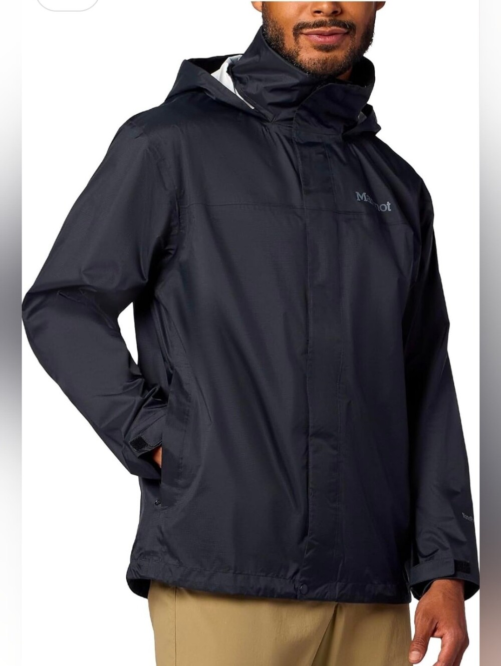 NWT MARMOT Men's Precip Evo Rain Jacket L Blk Waterproof Ripstop Nylon